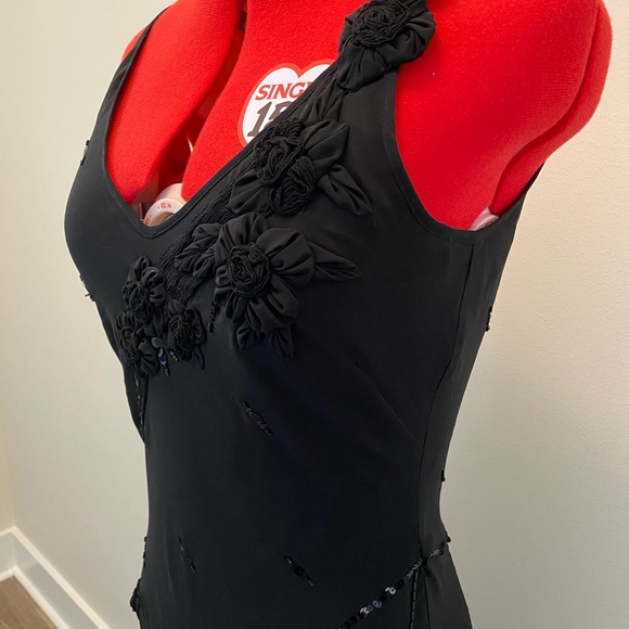 Next Beautiful chiffon black dress - size 10 - Picture 2 of 4